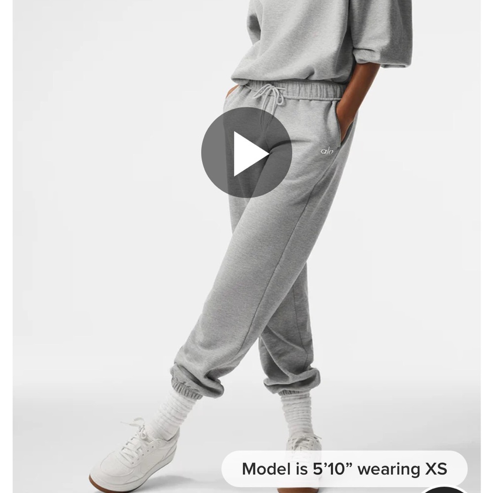 alo grey accolade sweatshirt & sweatpants size XS